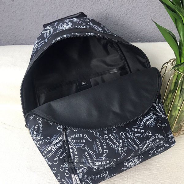 Dior包 迪奧雙肩包 Dior Homm男士黑色漸變色logo印花雙肩包 Dior後背包 男女同款  Dyd1242